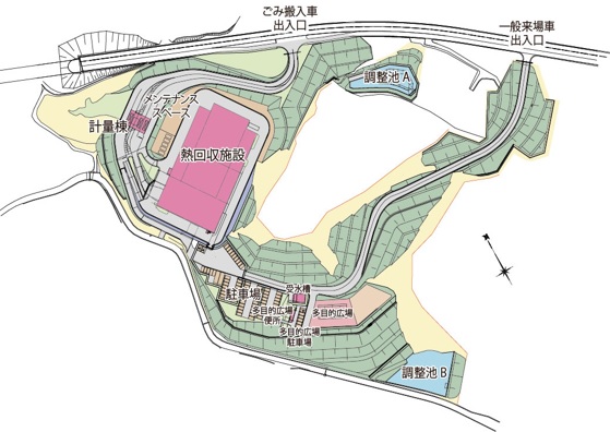 (仮称)仙南クリーンセンターの施設配置図